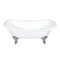 Aqua Eden Clawfoot Bathtubs, 71.63 L, 29.75 W, White/Polished Chrome, Cast Iron VCT7DS7231NL1 - alternate 1